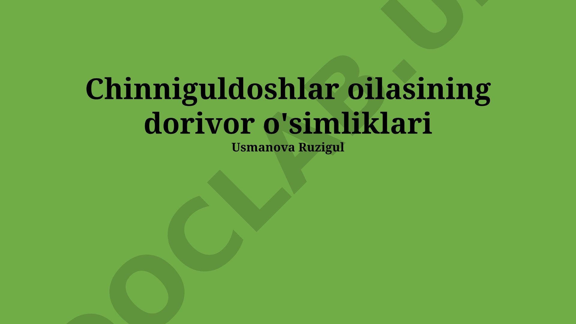 Lamiaceae oilasining dorivor o'simliklari