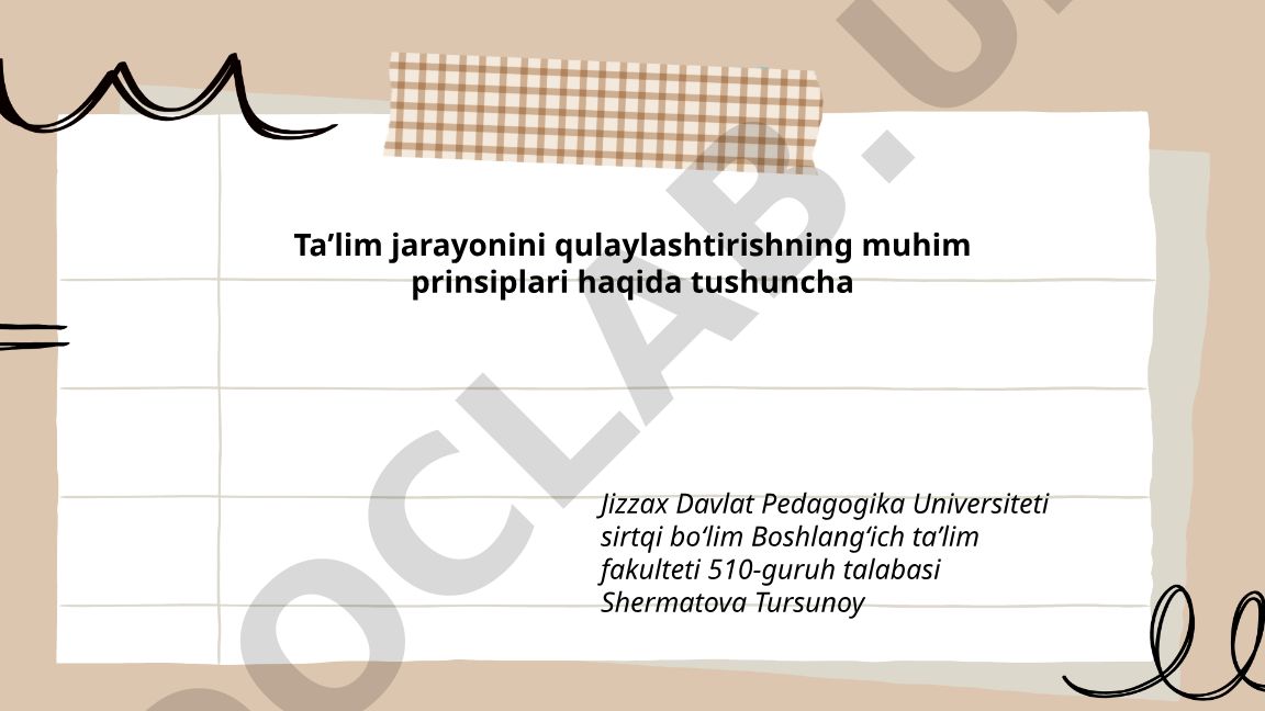 Ta'lim jarayonini qulaylashtirishning muhim prinsiplari