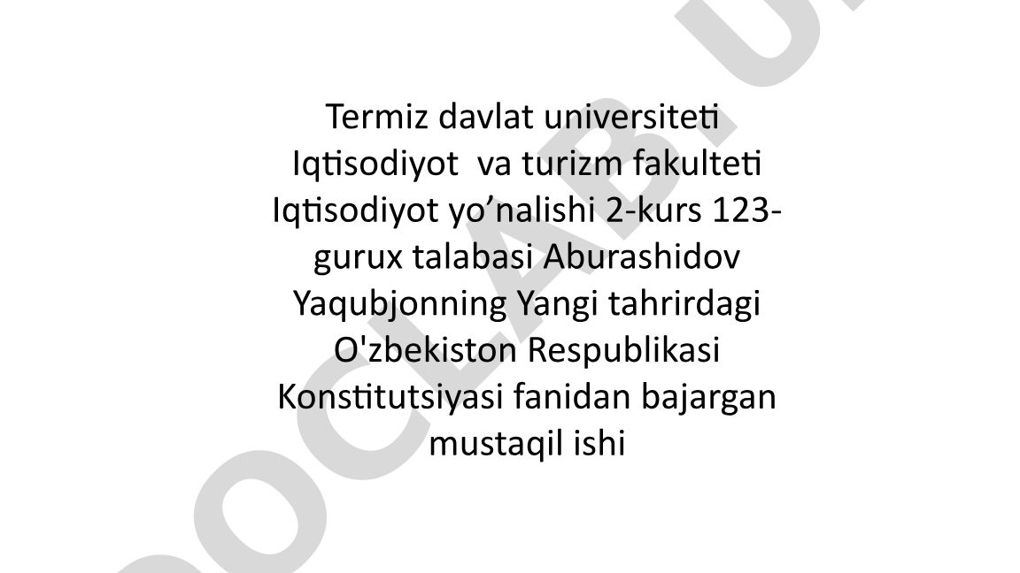 Oʻzbekiston Respublikasi Konstitutsiyasiga oʻzgartirish kiritish tartibi