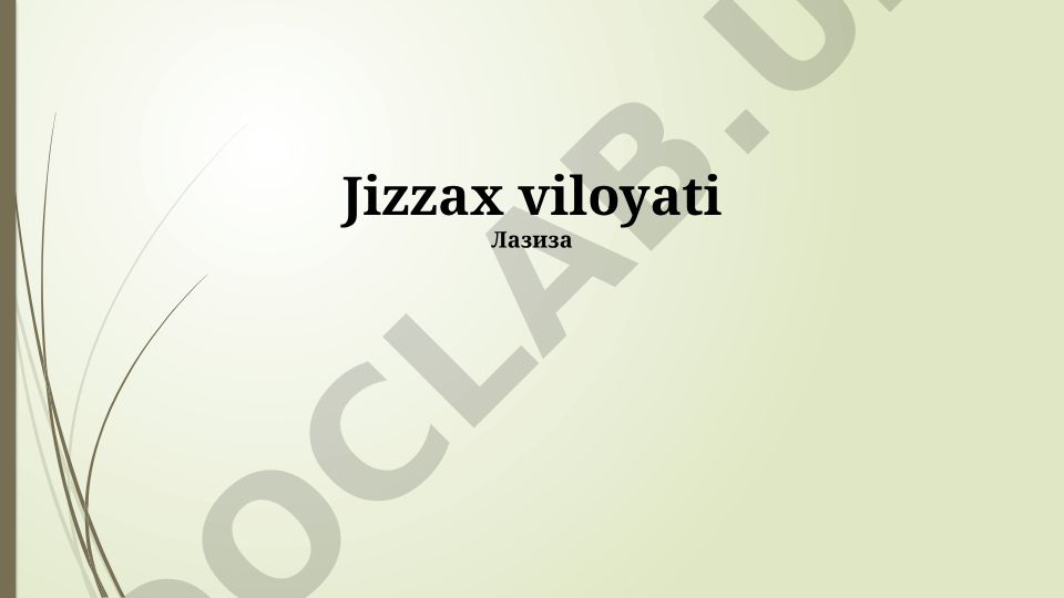 Jizzax viloyatining iqtisodiyoti, madaniyati va geografik joylashuvi