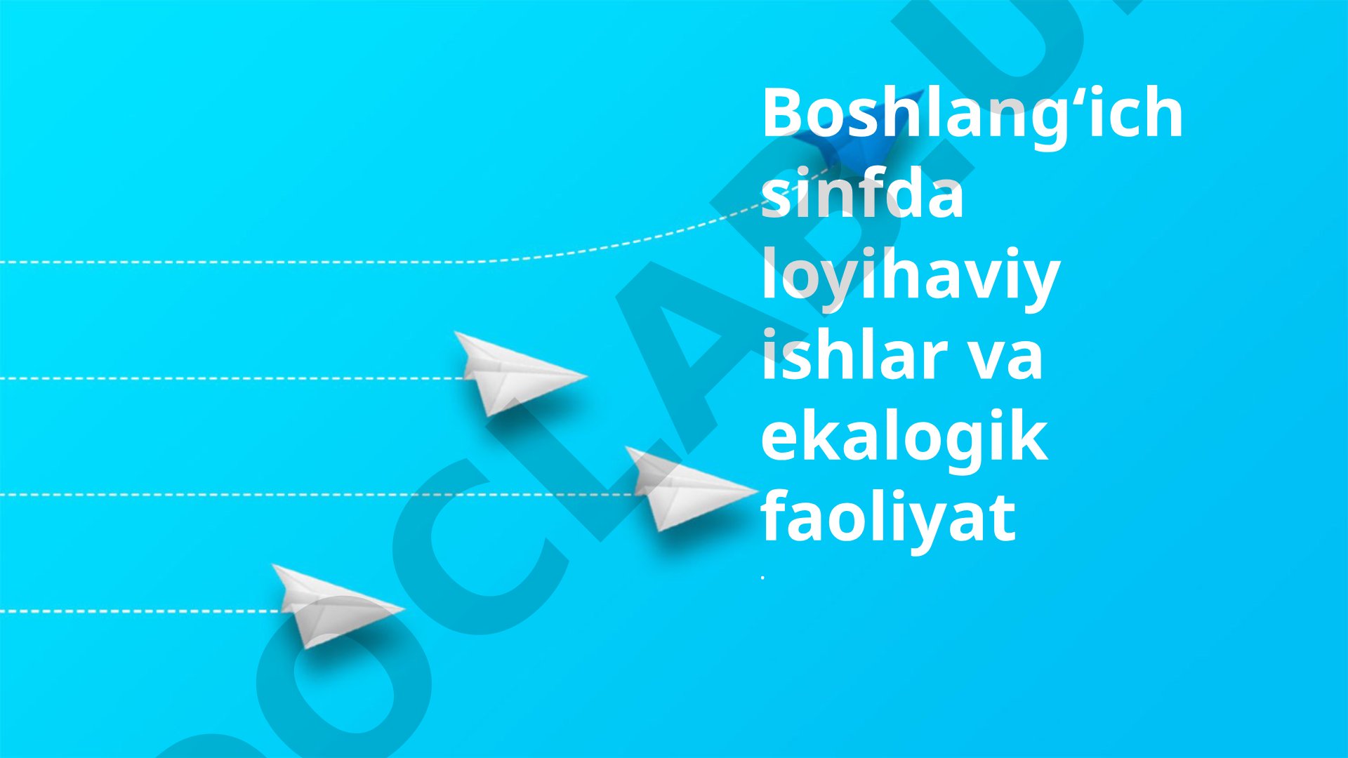 Boshlangʻich sinfda loyihaviy ishlar va ekalogik faoliyat