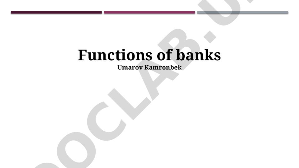 Functions of banks