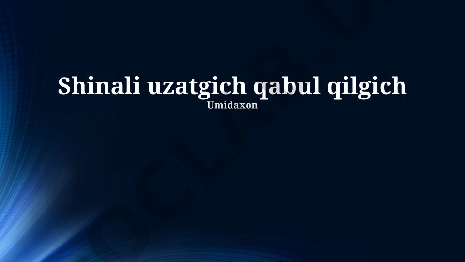 Shinali uzatgich qabul qilgich Umidaxon 1: Ta'rif, ishlash va qo'llanilishi