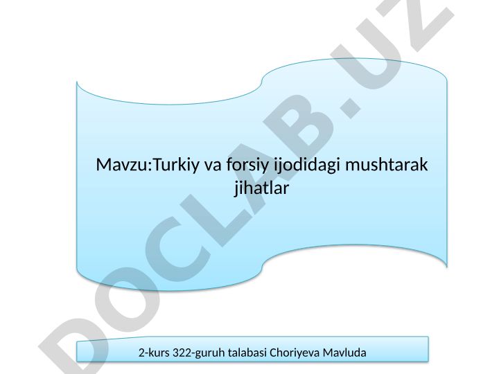 Turkiy va forsiy ijodidagi mushtarak jihatlar