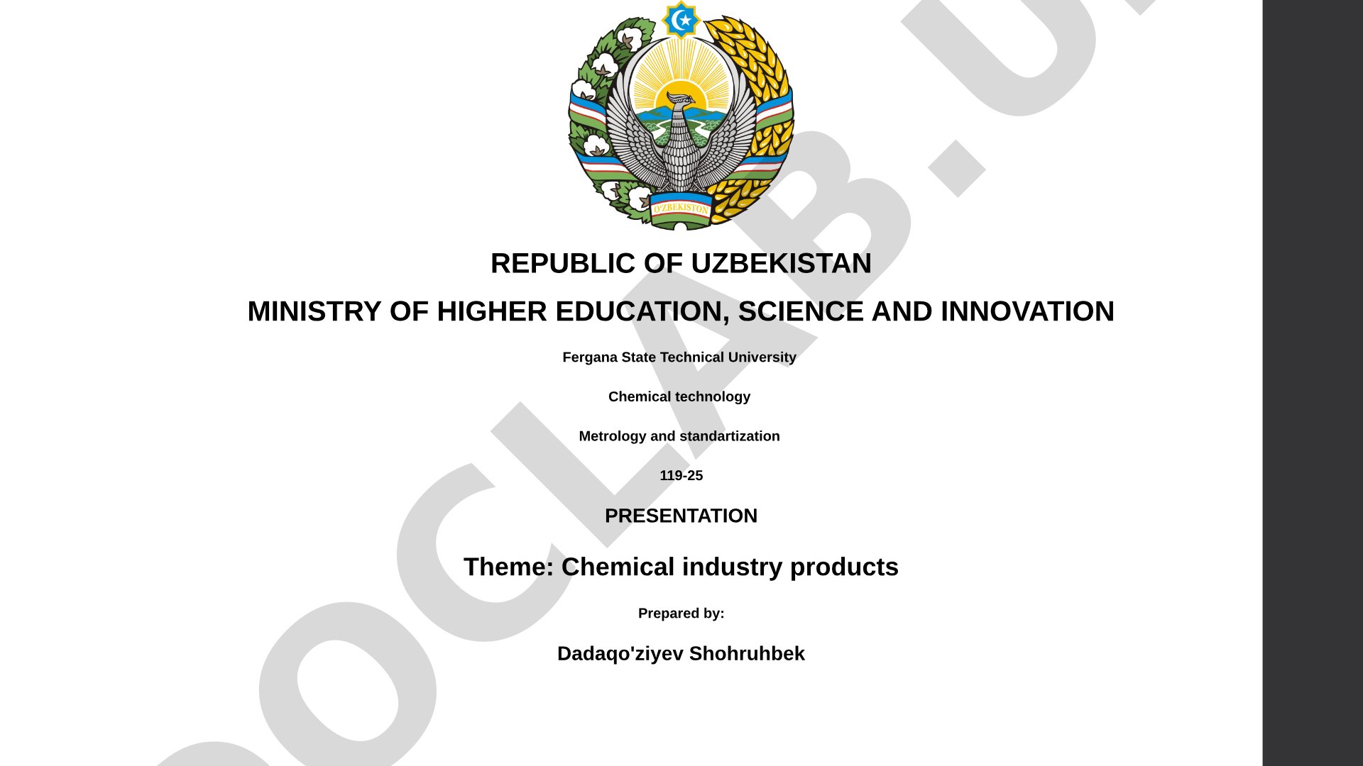 Chemical industry products