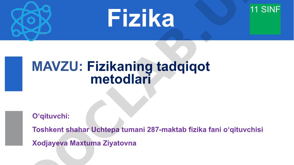 Fizikaning tadqiqot metodlari