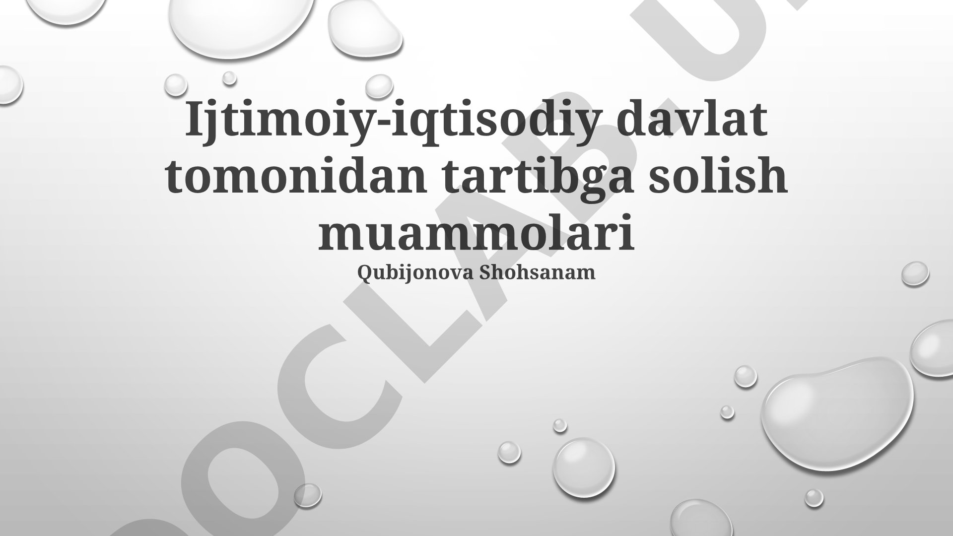 Ijtimoiy-iqtisodiy davlat tomonidan tartibga solish muammolari