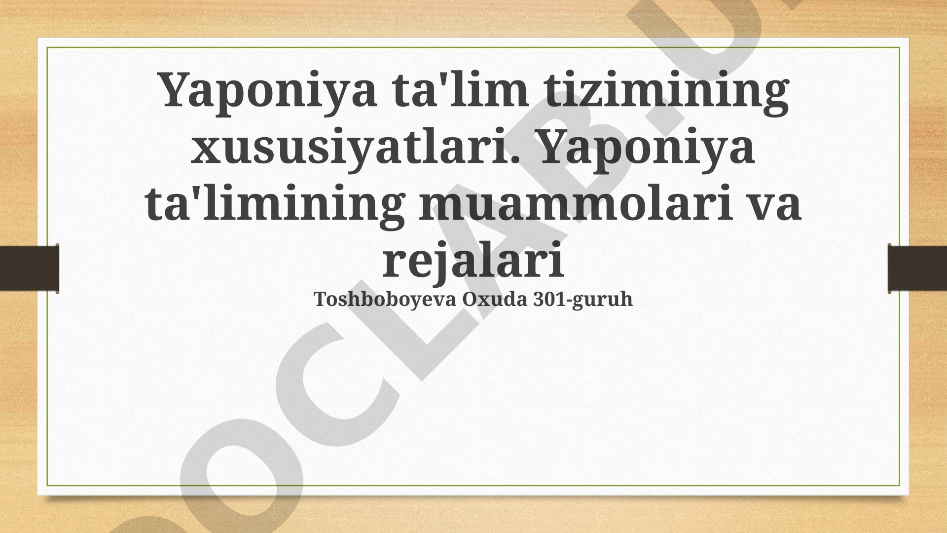 Yaponiya ta'lim tizimi xususiyatlari