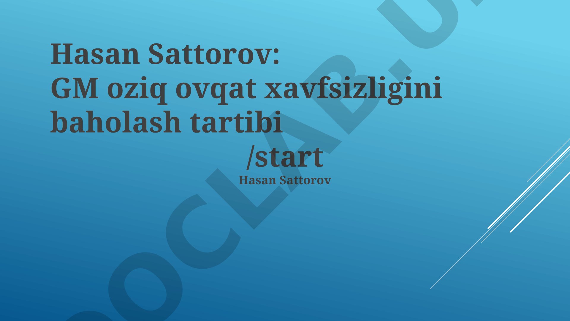 GM oziq ovqat xavfsizligini baholash tartibi