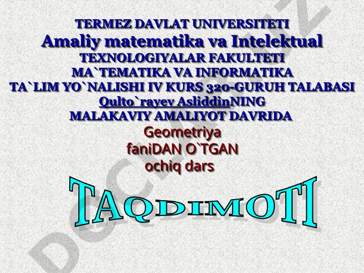 Geometriya fani uchun 9-sinf uchun ochiq dars: Uchburchaklarni yechish