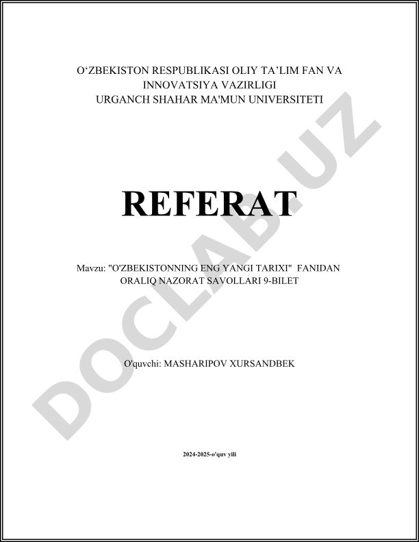 O'zbekistonning eng yangi tarixi