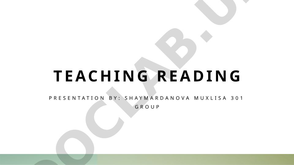 Teaching reading
