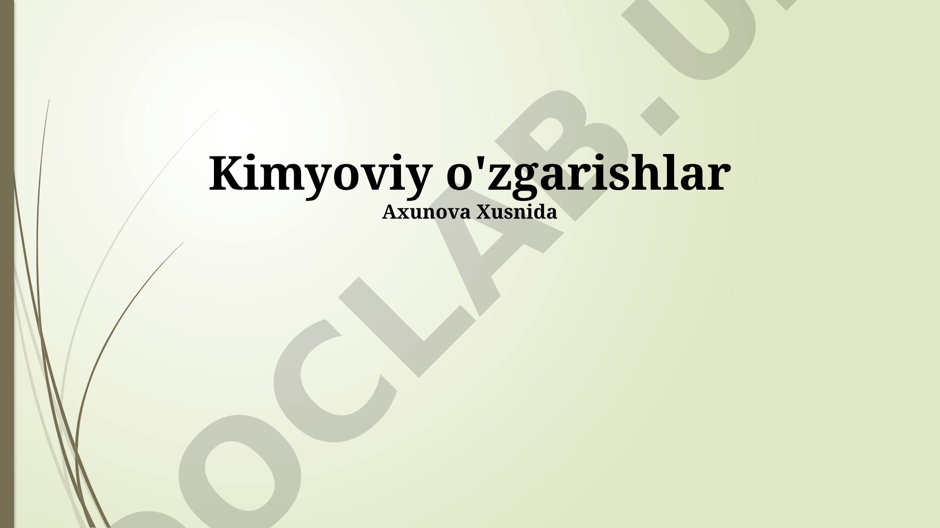 Kimyoviy o'zgarishlar