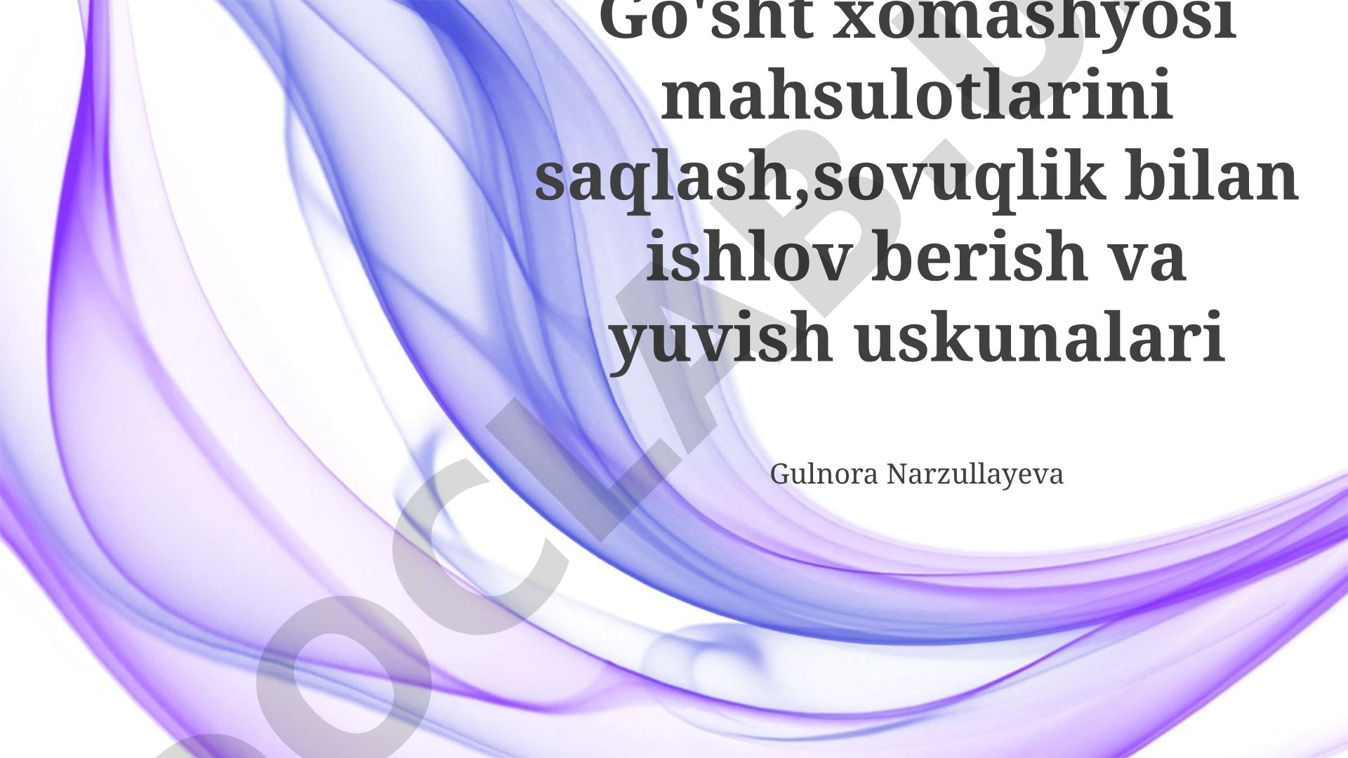 Go'sht xomashyosi mahsulotlarini saqlash, sovuqlik bilan ishlov berish va yuvish uskunalari