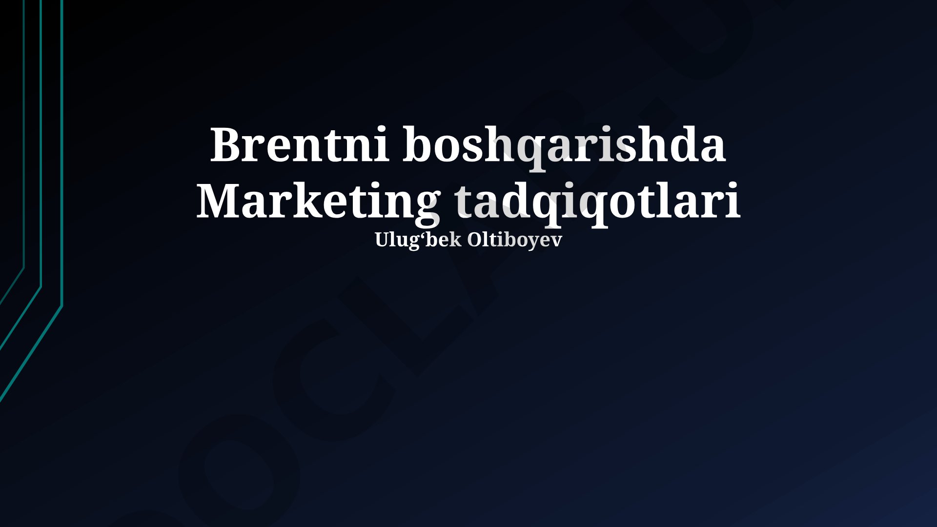 Brendni boshqarishda Marketing tadqiqotlari