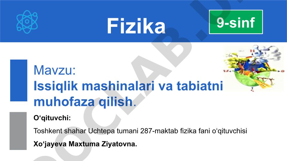 Issiqlik mashinalari va tabiatni muhofaza qilish