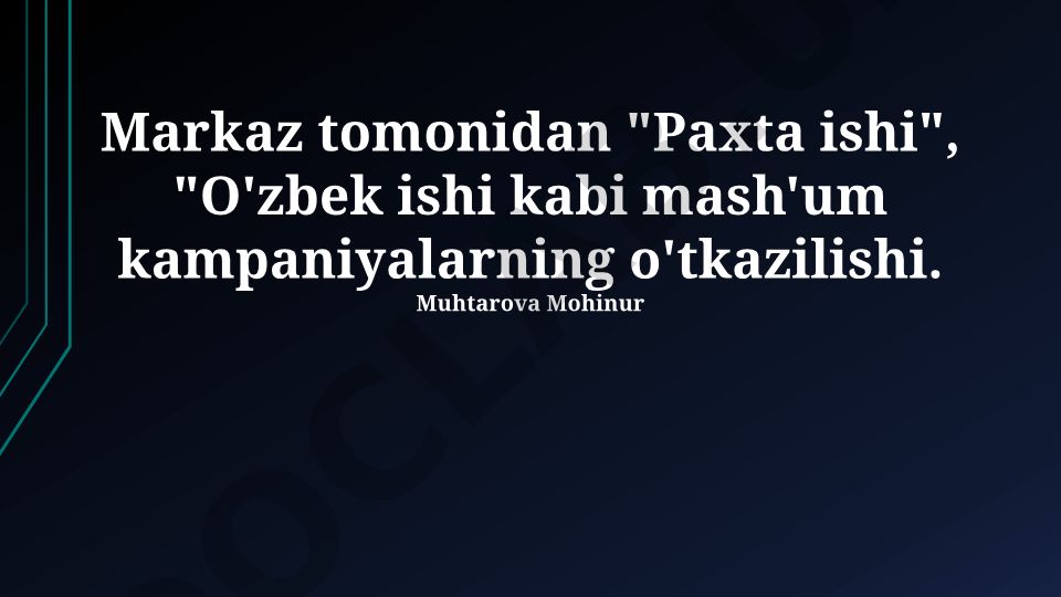 SSSR davrida O'zbekistonda paxta ishlab chiqarish va markaziy rejalashtirish