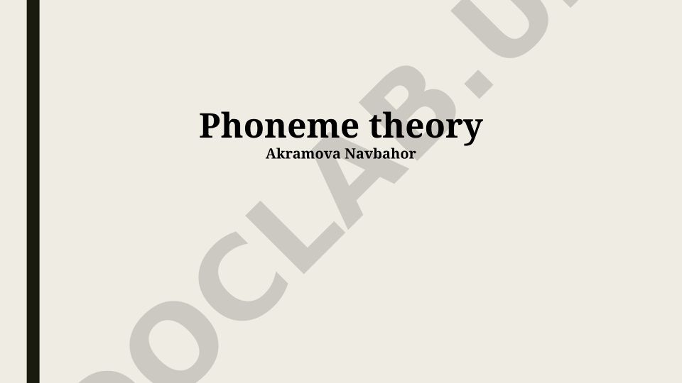 Phoneme Theory: Applications, Role, and Introduction