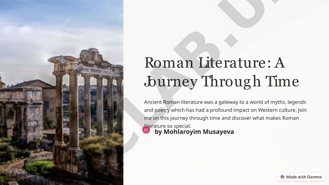 Roman Literature: A Journey Through Time