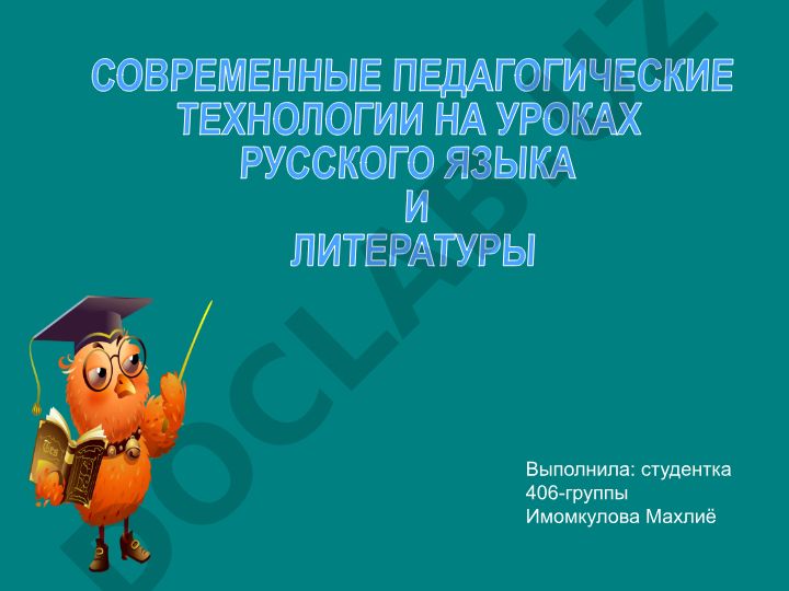 Современные педагогические технологии на уроках русского языка и литературы