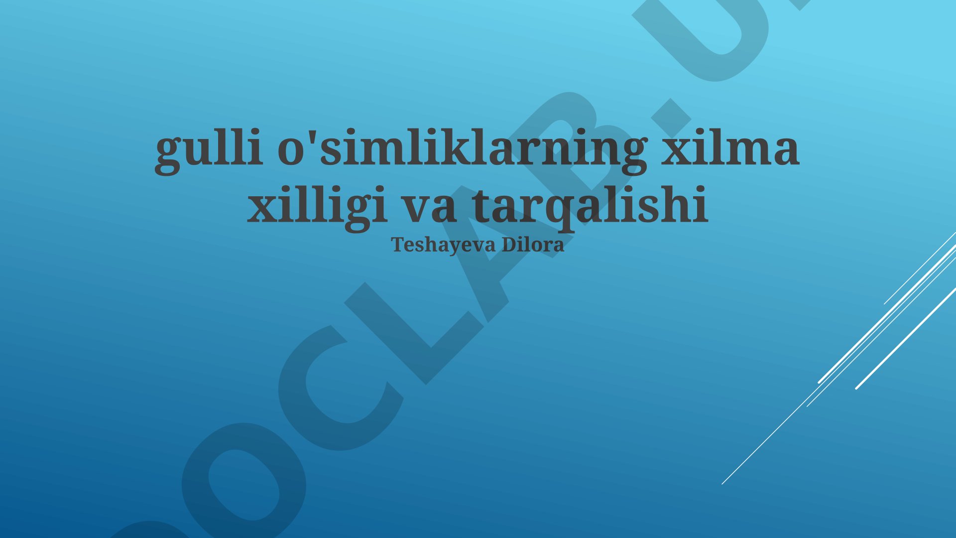 Gulli o'simliklarning xilma xilligi va tarqalishi