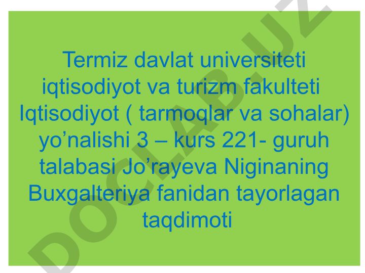 Yakuniy moliyaviy hisobot