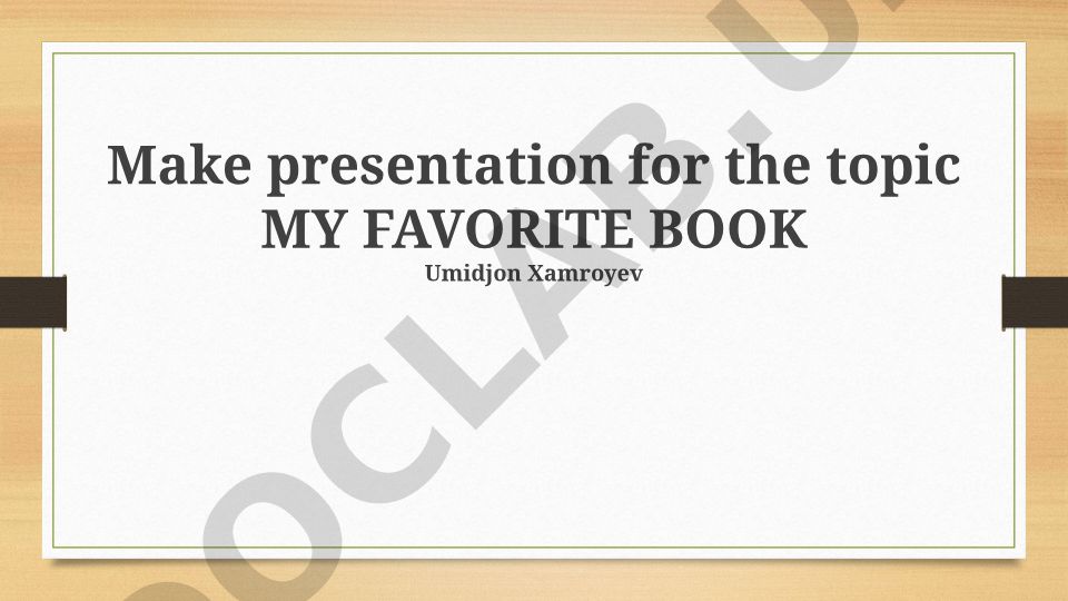 My Favorite Book Presentation