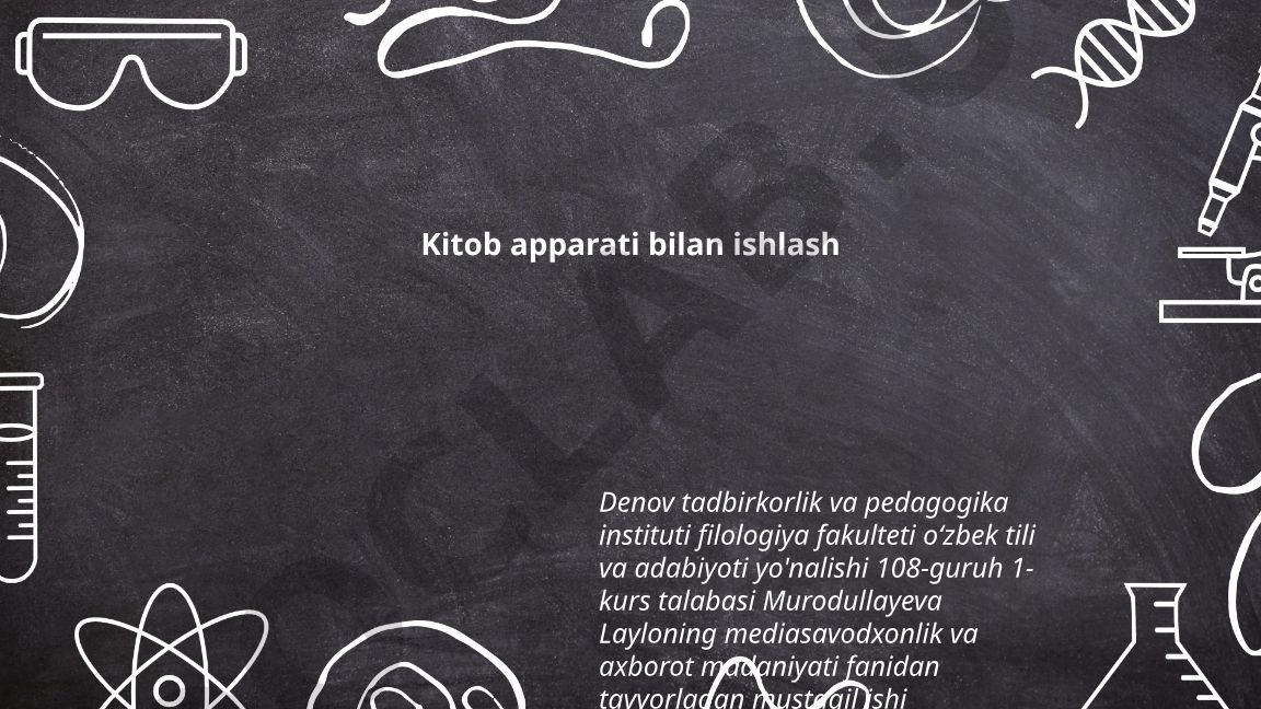 Kitob apparati bilan ishlash
