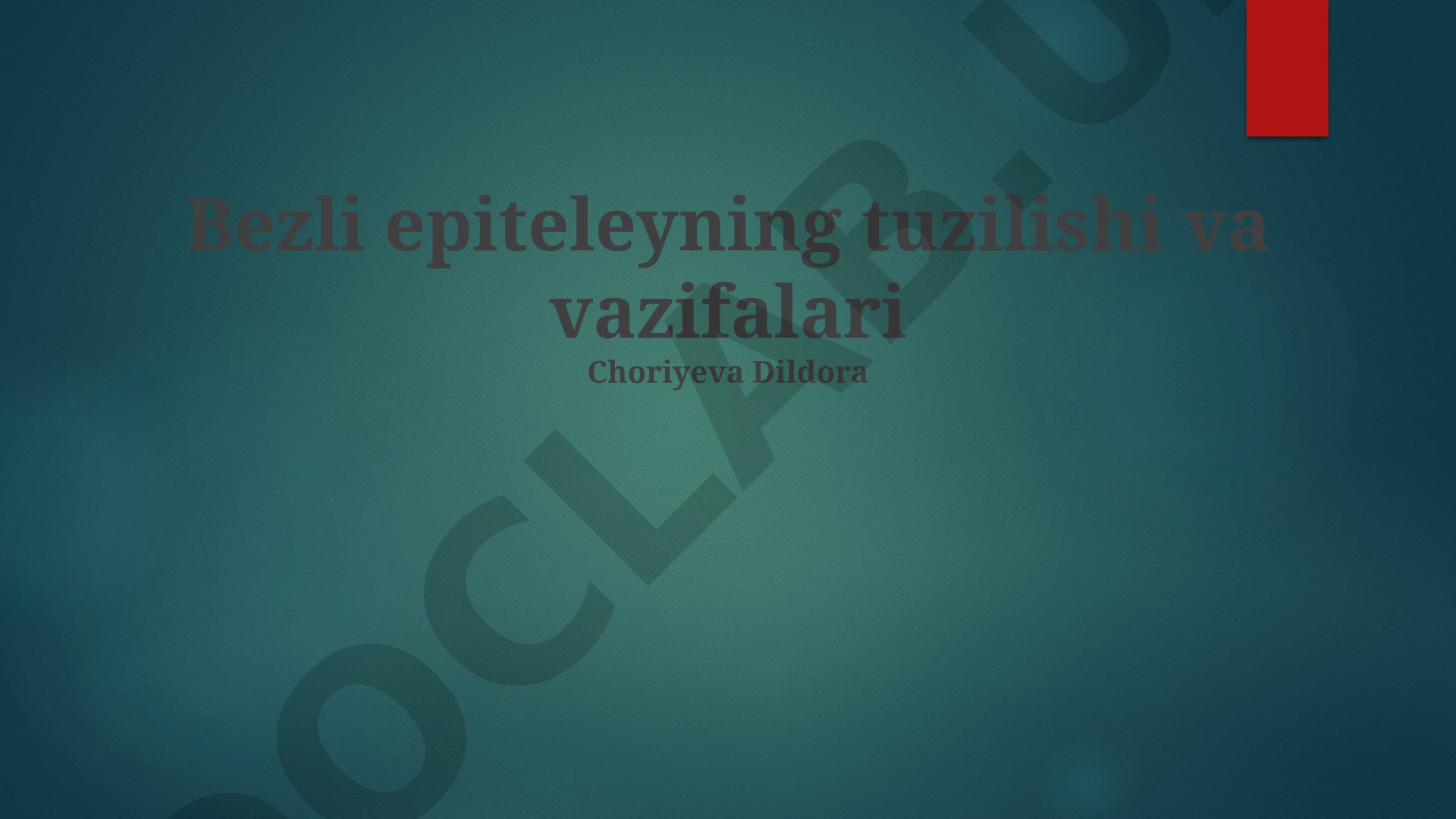 Bezli epiteleyning tuzilishi va vazifalari