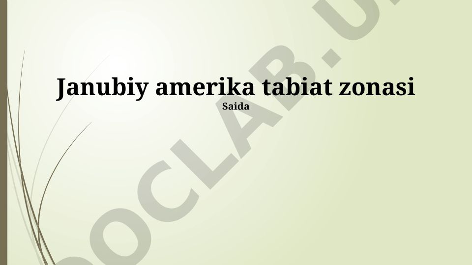 Janubiy Amerikaning tabiiy zonalari