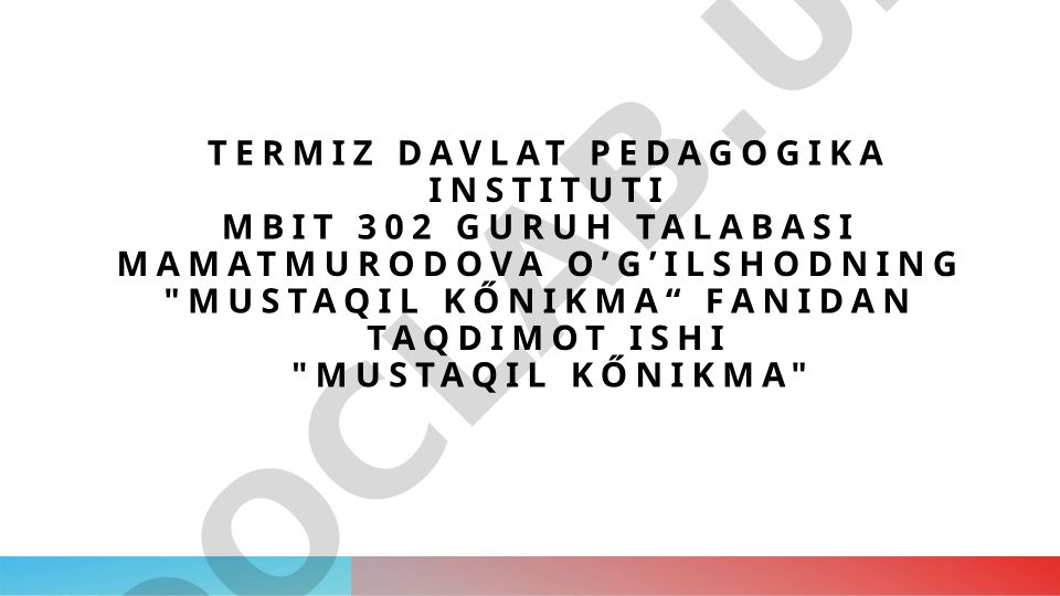 Mustaqil kőnikma fanidan SMART maqsadlar