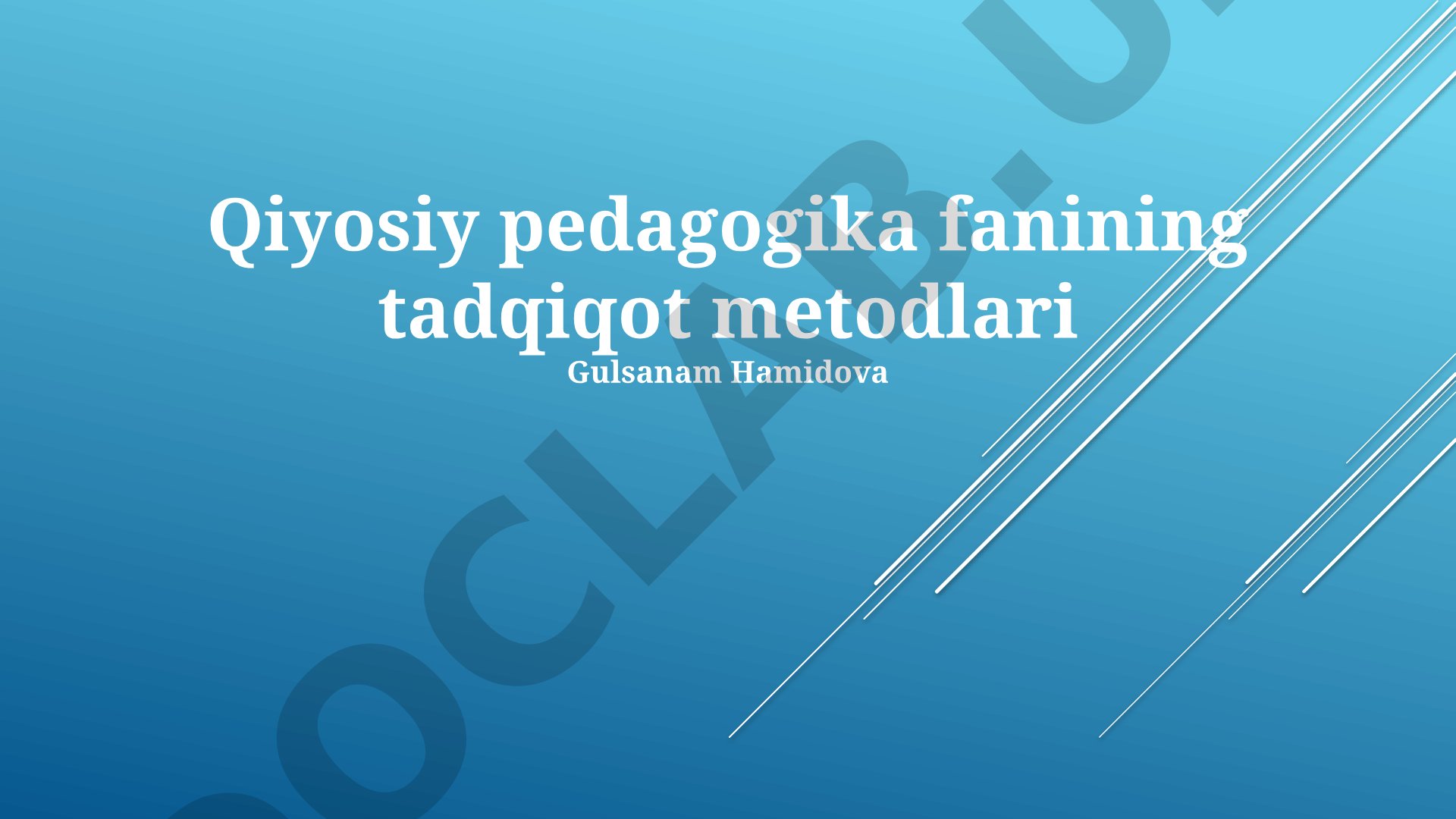 Qiyosiy pedagogika fanining tadqiqot metodlari