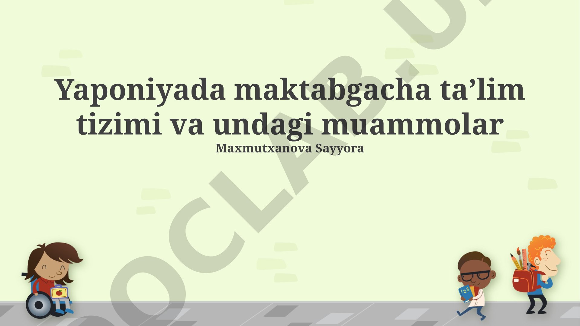 Yaponiyada maktabgacha taʼlim tizimi va undagi muammolar