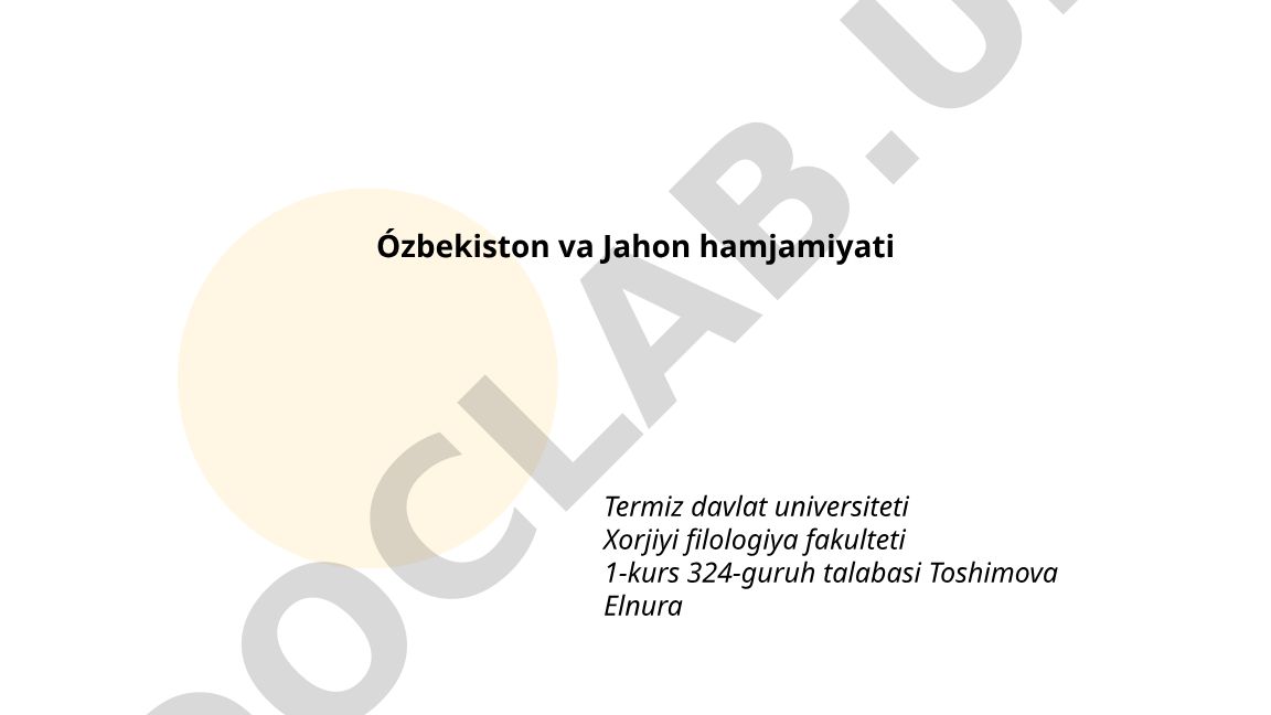 O‘zbekistonning xalqaro munosabatlari