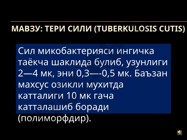 ТЕРИ СИЛИ (TuBerkulosis cutis)