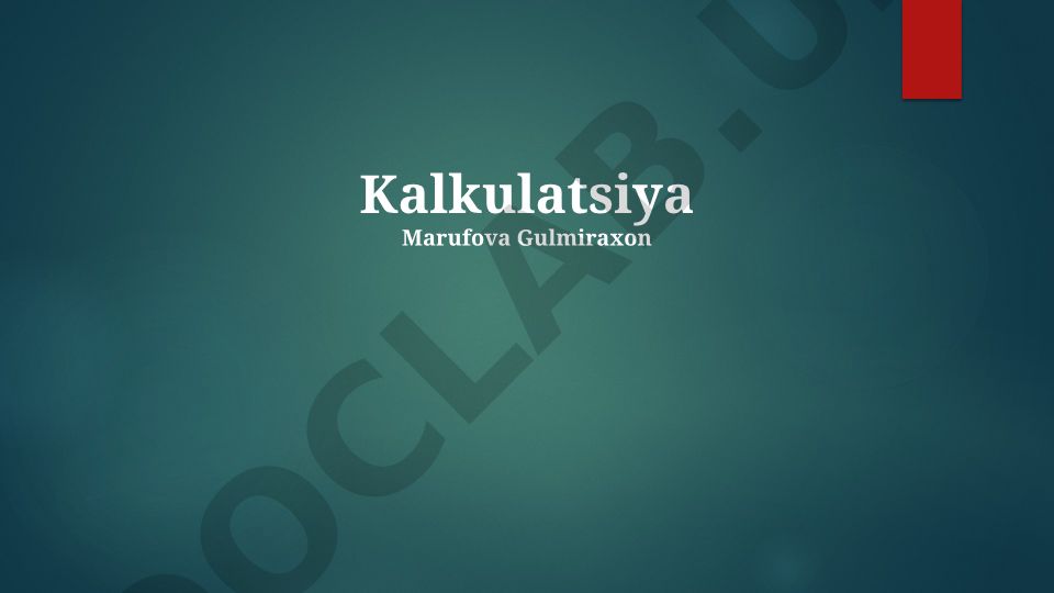 Hisoblash: Asosiy tushunchalar, usullar va ilovalar