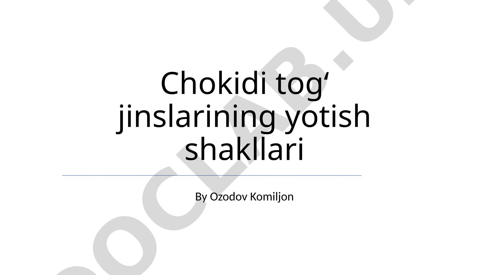Chokidi togʻ echkilarining yotish holatlari tahlili