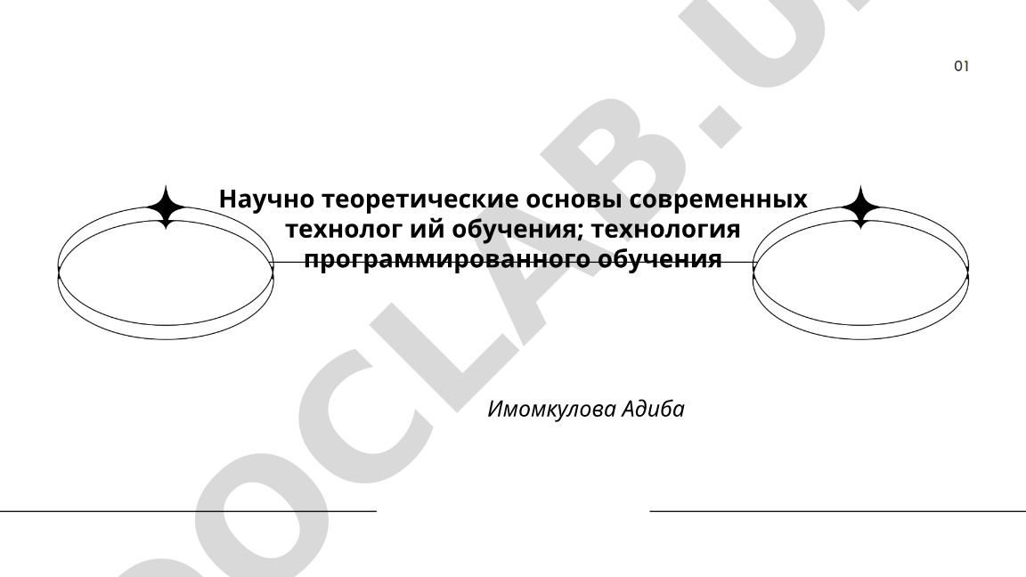 Научно-теоретические основы современных технологий обучения и технология программированного обучения