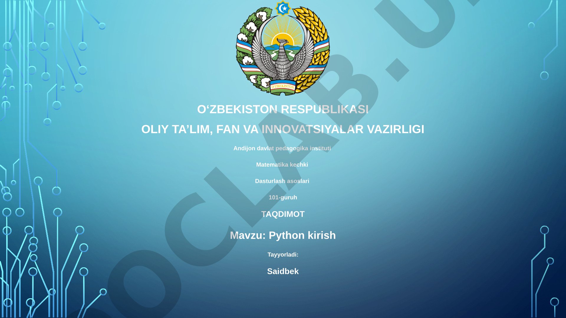 Python kirish