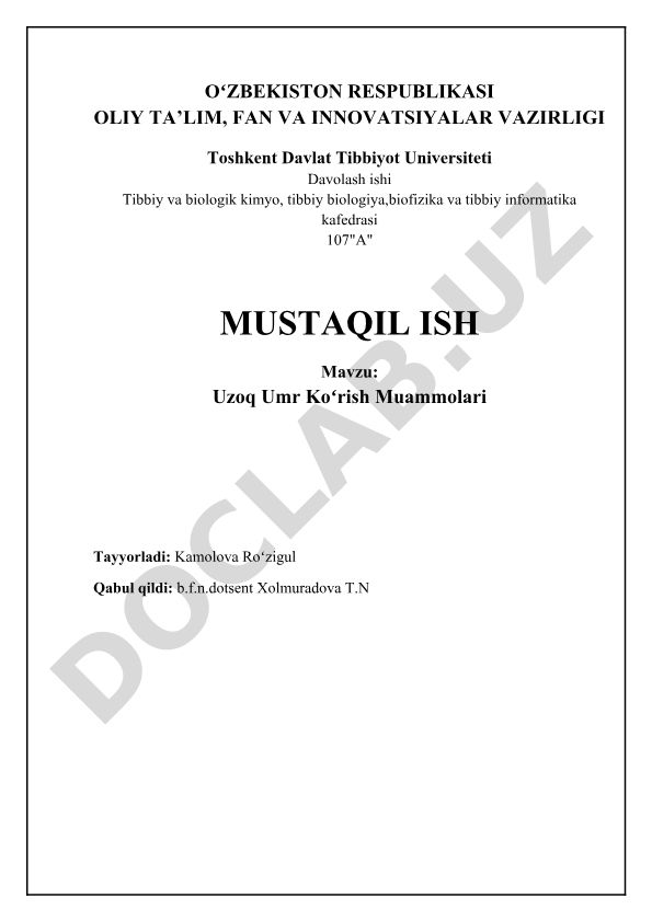 Uzoq Umr Koʻrish Muammolari