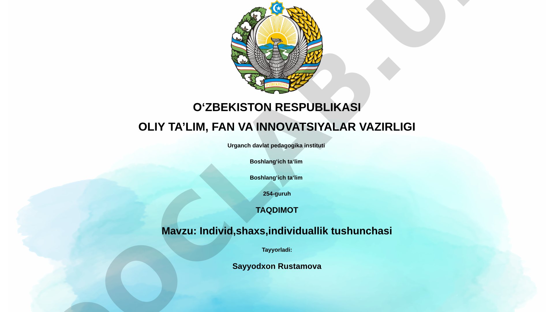 Individ, shaxs, individuallik tushunchasi