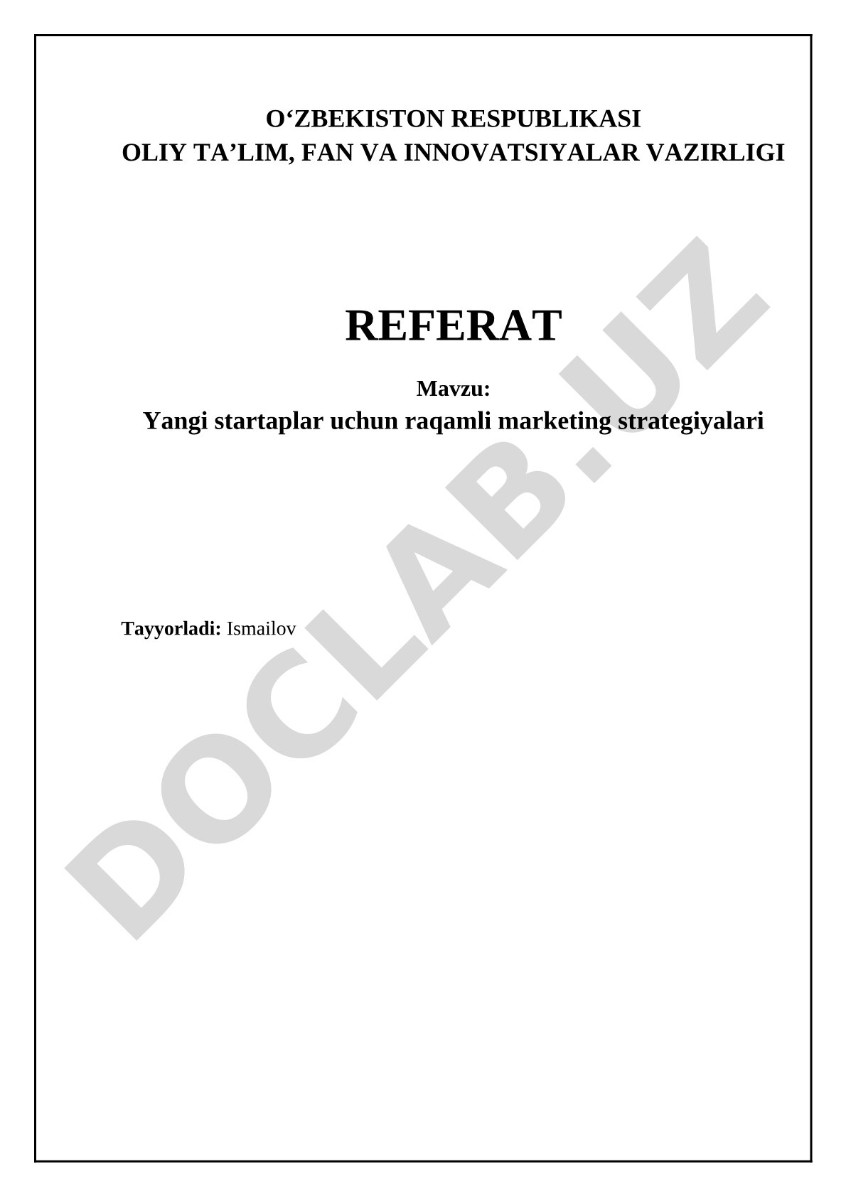 Yangi startaplar uchun raqamli marketing strategiyalari