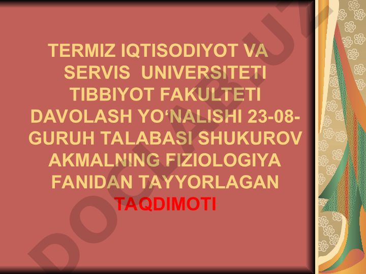 Yurak avtomatsiyasining tabiati va qon aylanish tizimi