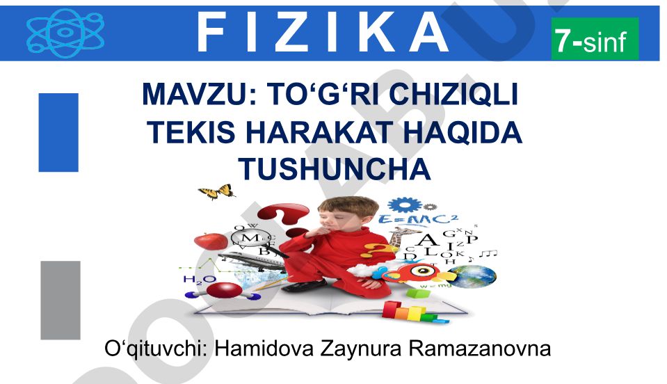 To‘g‘ri chiziqli tekis harakat haqida tushuncha