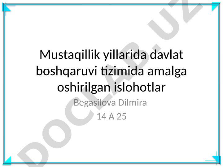 Mustaqillik yillarida davlat boshqaruvi tizimida amalga oshirilgan islohotlar