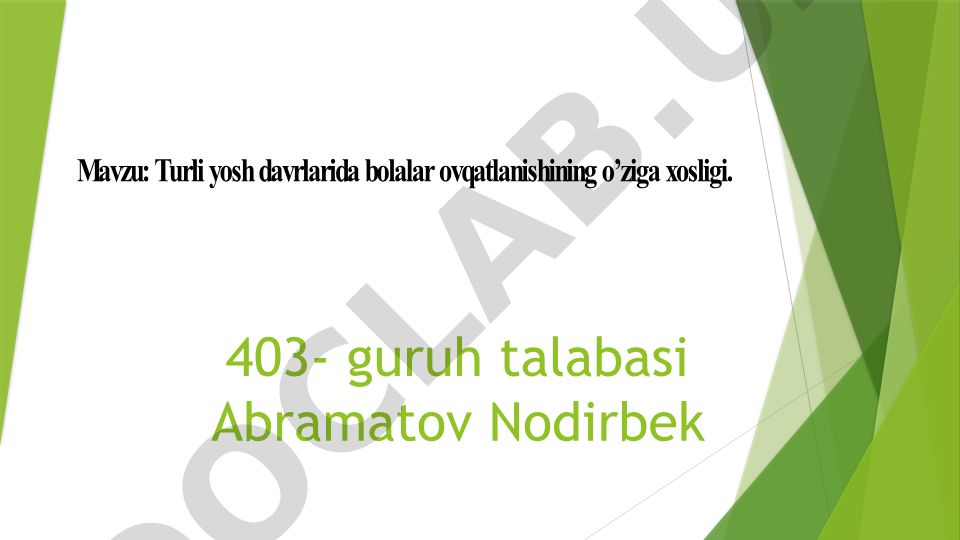 Bolalarni ovqatlantirish va ovqatlanish tartibi