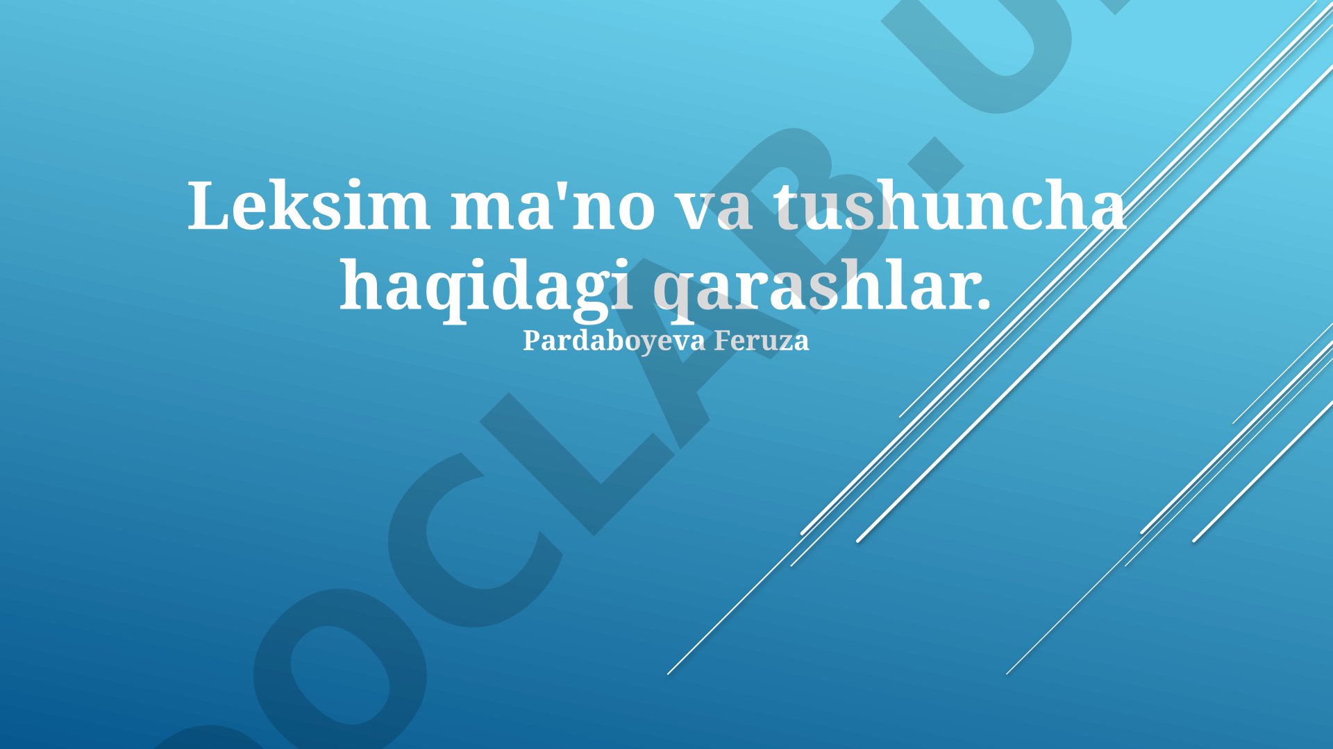 Leksema: ma'no, tuzilish va turlari