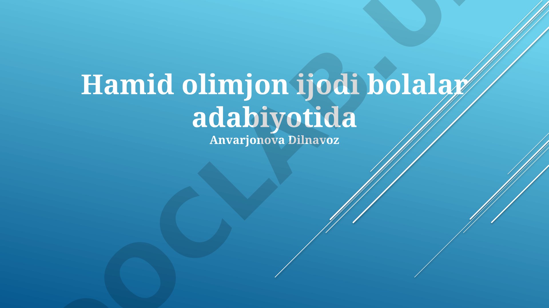 Hamid Olimjon ijodi bolalar adabiyotida