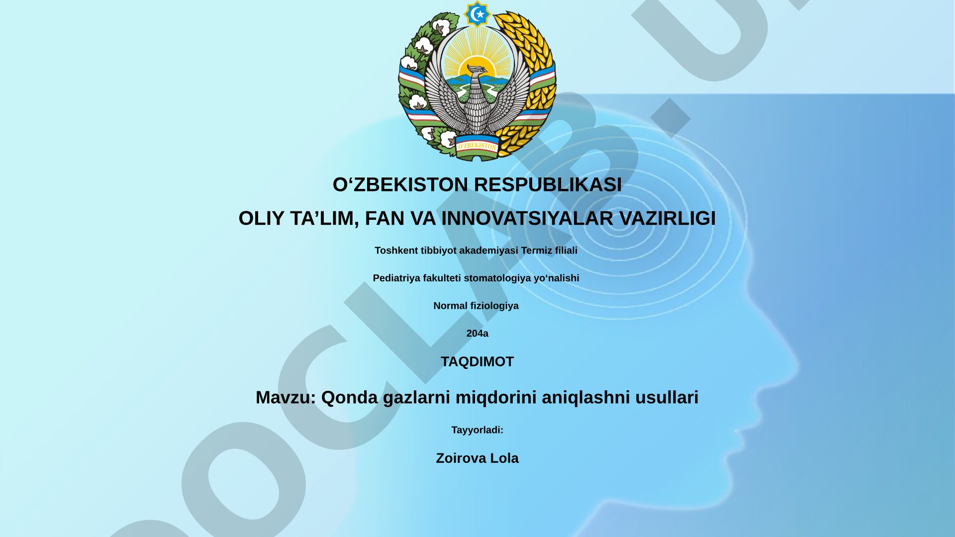 Qonda gazlarni miqdorini aniqlashni usullari