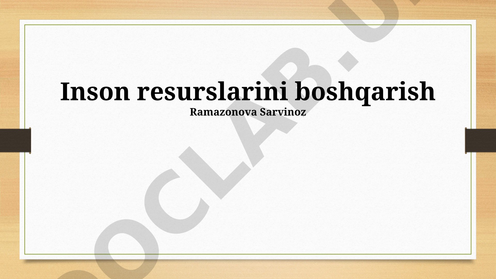 Inson resurslarini boshqarish